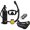 RSGXLFQZVAK Bombola Subacquea, Snorkel Subacqueo Rebreather Attrezzatura Portatile for Lo Snorkeling Profondo,per Principianti(Silverhead in Yellow Bottle)