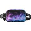 ISAOA Marsupio a tracolla alla moda marsupio con cinghia regolabile Dream Blue Purple Flame per allenamento, shopping, viaggi, escursionismo
