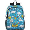 Linnyio Fenicotteri Blu Doodle Art Zaino Pieghevole Impermeabile e Leggero,Ideale per Escursioni Viaggi e Campeggio