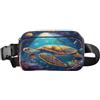 ISAOA Marsupio a tracolla alla moda marsupio con cinghia regolabile Dream Colorful Sea Turtle Moon per allenamento, shopping, viaggi, escursionismo