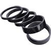 KALLORY Set di 5 Spessori Forcella Bici in Fibra di Carbonio Nero, Regolazione Altezza Manubrio, Resistenti all'Usura per Bici da Corsa