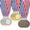 Omevett 12 medaglie per bambini medaglie sportive da 5,1 cm, medaglie in bronzo oro argento in metallo per bambini adulti medaglia vincitore con nastro 1°, 2°, 3° premio per medaglie di ginnastica per