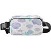 ISAOA Marsupio a tracolla alla moda marsupio con cinturino regolabile Dream Shiny conchiglie viola per allenamento, shopping, viaggi, escursionismo