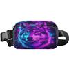 ISAOA Marsupio a tracolla alla moda marsupio con cinghia regolabile Dream Blue Purple Wolf per allenamento, shopping, viaggi, escursionismo