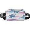 ISAOA Marsupio a tracolla alla moda marsupio con cinturino regolabile Dream Blue palme sulla spiaggia per allenamento, shopping, viaggi, escursionismo