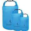 ioutdoor Borsa impermeabile a secco leggera confezione da 3 sacchetti da 2 L 5 L 10 L Keep Gear Dry Clean,Roll Top Dry Sack Small Large per kayak, rafting, escursionismo, nuoto, campeggio, sci, snowboard, Blu