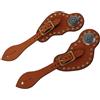 Cocoarm Cinturino per Sperone in Pelle Cinturino per Sperone Marrone con Fibbia 25 Cm 9,8 Pollici per Regolabile in Pelle di Mucca con Strass per Addestramento di Cavalli, Equitazione, Cowboy