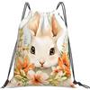 Generic Zaino con Coulisse Hand Drawn Bunny Rabbit Sacchetta Sportiva Grande capacità Drawstring Backpack Impermeabile Borsa con Coulisse per Viaggi Spiaggia Vacanze