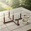 JWQFBC Gioco di Lancio de Anelli in Legno e Corda, Gioco di Abilità per, Ideale per Giardino, Parco e Spiaggia