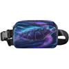 ISAOA Marsupio a tracolla, alla moda, marsupio con cinghia regolabile, motivo tartaruga viola sognante, per allenamento, shopping, viaggi, escursionismo