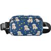 ISAOA Marsupio a tracolla alla moda marsupio con cinghia regolabile Dream White Dog Yellow Flower per allenamento, shopping, viaggi, escursionismo