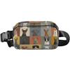 ISAOA Marsupio a tracolla alla moda marsupio con cinghia regolabile Dream Kinds Dog Grid per allenamento, shopping, viaggi, escursionismo