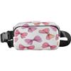 ISAOA Marsupio a tracolla alla moda marsupio con cinghia regolabile Dream giallo rosa fiocco per allenamento, shopping, viaggi, escursionismo