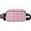 ISAOA Marsupio a tracolla alla moda marsupio con cinghia regolabile Dream fiocchi bianchi sfondo rosa per allenamento, shopping, viaggi, escursionismo