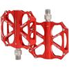 Caswynlife Pedali a piattaforma in lega di alluminio CNC, pedale leggero a doppio cuscinetto per bici con perni antiscivolo per MTB su strada, rosso (grigio)
