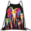 Generic Zaino con Coulisse Graffitied Elephants Sacchetta Sportiva Leggero Sacca da Palestra Resistente Drawstring Backpack per Unisex Viaggi Scuola