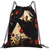 Generic Zaino con Coulisse Vintage Florals Panda Sacca da Palestra Leggero Sacchetta Sportiva Impermeabile Sportiva Zainetto per Scuola Unisex Vacanze