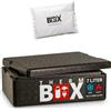 THERM BOX 7B - Contenitore termico da 7 litri, colore nero, set con 1 mattonella refrigerante in gel, dimensioni interne 33,5 x 23,5 x 9 cm, spessore parete 3 cm, scatola isolante in polistirolo
