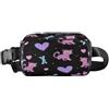 ISAOA Marsupio a tracolla alla moda marsupio con cinghia regolabile Dream Pink Leopard Blue Bow-Knot per allenamento, shopping, viaggi, escursionismo