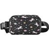 ISAOA Marsupio a tracolla alla moda marsupio con cinturino regolabile Dream Cute Pink Unicorn Stars per allenamento, shopping, viaggi, escursionismo