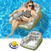 Generico Poltrona gonfiabile 3-in-1 per piscina per adulti,Amaca Galleggiante per Piscina,Materasso ad aria,sedia galleggiante,divanetto galleggiantes con portabibite,per Esterni,Spiagge,Laghi，Viola
