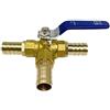 RWYTZFFRLMK Valvola a sfera in ottone a 3 vie con porta L 1 pezzo, connettore for rubinetto da giardino for tubo 'acqua, deviatore a 3 vie for divisore for tubi, portagomma da 6-25 mm(16mm Barb)