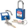 Bwintech 2 pezzi 38 mm con chiavi diverse Lucchetto di sicurezza blu scuro Lockout Tagout Lock per stazioni e dispositivi Lock Out Tag Out