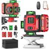 Vahlbeste Livella Laser,Livella Laser Autolivellante 360, 4x360 °Livello Laser con 2x4800mAh Batterie & Ampio Display LED,16 Linee Laser Verde/Telecomando/APP/IP54 per l'edilizia & Appendere Quadri