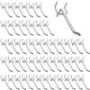 LEKEFETO Set di 50 Ganci per Pannello Forato Porta Attrezzi 10 cm, Ganci per Pannelli Forati in Acciaio Inox per Parete con Distanza Fori 3,2 cm, Garage Scaffale Officina Accessori