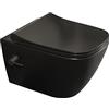 Aqua Bagno Taharet - WC doccia con rubinetto, WC con funzione bidet, nero opaco