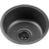 Vasca singola Lavello Tondo Lavello da Cucina in Acciaio Inox 304 da Incasso Nero Lavabo Piccolo con Filtro di Scarico a cestello Dimensioni Multiple (Color : Black, S : 42cm|16.5inches)