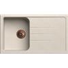 Generic Lavello cucina Romeo avena 1 vasca piletta rame con gocciolatoio cm 86 x 50 Made in Italy