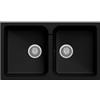 Generic Lavello cucina Romeo nero 2 vasche 86 x 50 cm Made in Italy