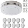 Safeliveo Rilevatore di Fumo con Batteria 10 Anni, Allarme Incendio 85 dB, Senza LED Lampeggiante, Conforme EN 14604, Funzione Silenziosa, Cuscinetti Adesivi Inclusi, Confezione da 10