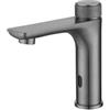 Lapiglo Rubinetto con sensore a infrarossi in acciaio inossidabile 304, adatto per acqua calda e fredda con manopola di controllo della temperatura e volantino ergonomico antiscivolo (grigio)