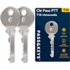 Pass&Keys Set di 2 chiavi PTT T10 universale per cassette postali, compatibili con citofoni e serrature per edifici, in acciaio inox, ideale per consegnatori, agenti immobiliari e artigiani