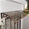 kufu01 Pensilina Tettoia per Porta Balcone Esterno,Pensilina Tettoia in Policarbonato,Tendalino per Finestra,Tenda da Veranda Blocco Uv al 99%,Larghezza 60/80/100/120/150 Cm Opzionale (60x150cm/24x59)