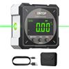XUNTOP Goniometro Digitale Magnetico 4 Lati con Laser Verde Inclinometro Elettronico Ricaricabile con Display LCD per Garage Falegnameria Costruzione