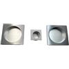 DACAN PROTECTION Kit Quadrato Cieco per Porte Scorrevoli Senza Serratura - Zama, Foro Ø48mm, 2 Vaschette + Ditale di Trascinamento - Design Moderno, Facile Installazione, Resistente e Funzionale (cromo lucido)