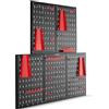 tectake® Pannello Forato Portautensili, Pannello Portaoggetti con 5 Pannelli, 43 Ganci e Sostegni, Espandibile, Adattabile, Ideale per Garage e Officina, Pannello Porta attrezzi da Parete