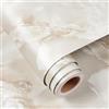 FunStick Carta da Parati Adesiva Tavolo Marmo Pellicola Adesiva per Mobili Cucina Armadio Beige Crema Rivestimento Piano di Lavoro Cucina Bagno Carta da Parati Marmo Muro Sfondo Marrone Chiaro 30CMx5M