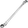 Litoexpe Chiave a cricchetto con testa flessibile extra lunga da 17-19 mm, chiave metrica a doppia scatola per meccanici, appassionati di fai da te