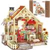 Rolife Casa delle Bambole in Legno per Adulti, Cucina di Campagna Soleggiata, Casa Miniatura Stile Cottage, Kit di Modellismo con Luci LED, Decorazione Scaffale, Regalo Compleanno Natale Donna