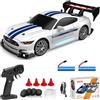 KAIMIO Auto da drift RC in scala 1:24 4WD 2,4 GHz 30 km/h ad alta velocità da corsa sportiva giocattolo con luci a LED, ruote da corsa e deriva (8602-bianco)