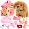 Dreamon Cagnolino Che Abbaia e Cammina Cane Giocattolo Che Cammina e Abbaia Con Cuccia Accessori per la cura degli animali domestici Regalo Bambina 3 4 5 Anni