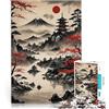 AITEXI puzzle 1000 pezzi per adulti Paesaggio giapponese d'epoca Gioco impegnativo e gioco in famiglia Lista dei desideri con Babbo Natale 38x26cm