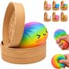 nnOuOnn Squishy Dumpling Arcobaleno, Grande Scatola di Dumpling Misteriosi Squishy, Carino Bao Bun Fidget Vera Decorazione da Scrivania per Ufficio, Morbida Palla Sensoriale da Stringere con Vaporiera per
