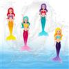 Shwdsy Sirenetta, 4 Pezzi Set di Giocattoli Subacquei, PVC Sirenetta Bagnetto, Quattro Colori Swimming Pool Toys,per Giochi Subacquei, Addestramento Subacqueo, Piscina