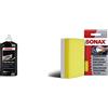 SONAX Polish & Wax Color Black Polish con Pigmenti Colorati e Componenti in Cera, 500 ml, Articolo Numero 02961000-820 & Spugna d'Applicazione