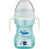 MAM Fun to Drink Cup Tazza bambini 270 ml, Biberon acqua e latte per neonati 8+ mesi con beccuccio anti-goccia e valvola per flusso libero, Azzurro